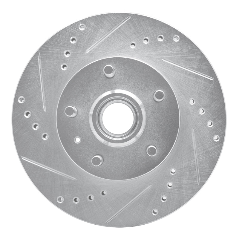 R1 Concepts R1 82-87 Volvo 740 Front Left Drilled & Slotted Silver Brake Rotor