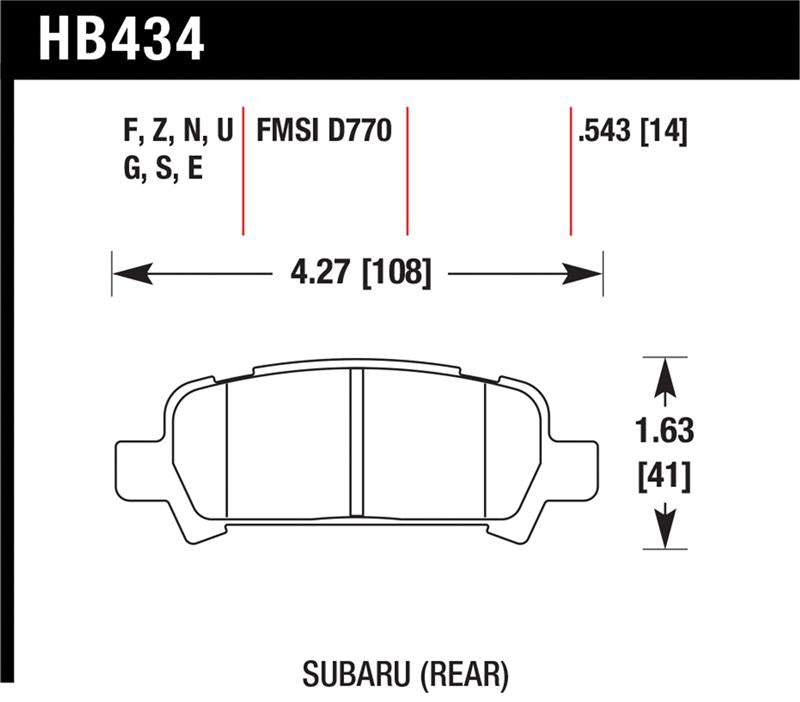 Hawk Performance Hawk Subaru Baja/Forester/Impreza/Legacy DTC-60 Race Rear Brake Pads