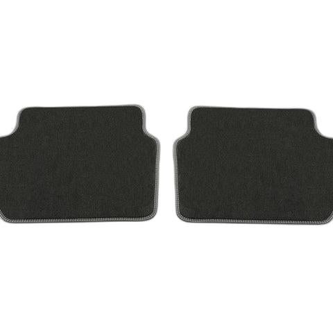 GENUINE FORD 2554847 ECOSPORT VELOUR FLOOR MATS REAR, BLACK WITH METAL GREY DOUBLE STITCHING