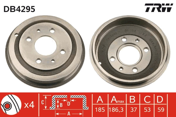 TRW MOTO DB4295 Brake Drum
