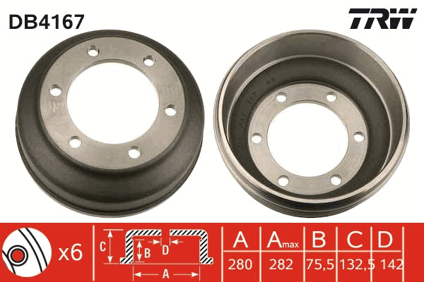 TRW MOTO DB4167 Brake Drum