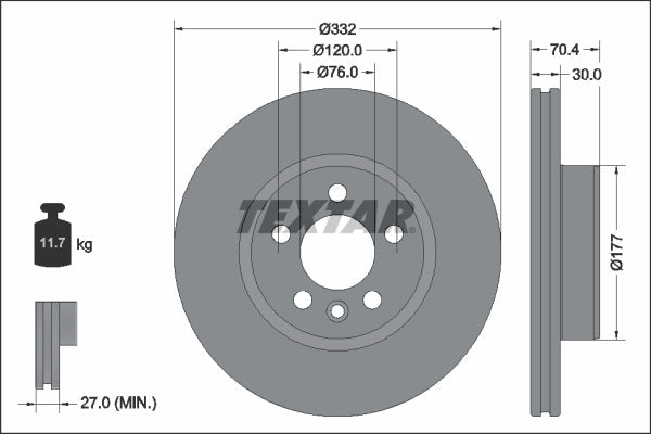TEXTAR 92345105 Brake Disc