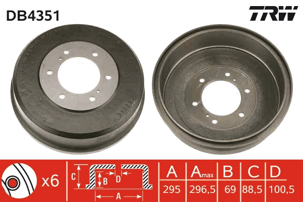 TRW MOTO DB4351 Brake Drum