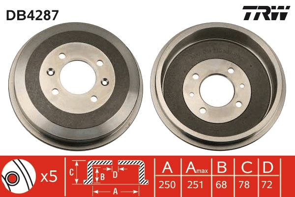 TRW MOTO DB4287 Brake Drum