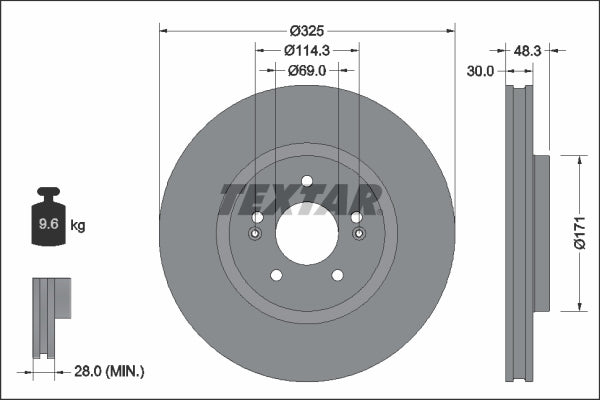 TEXTAR 92337103 Brake Disc