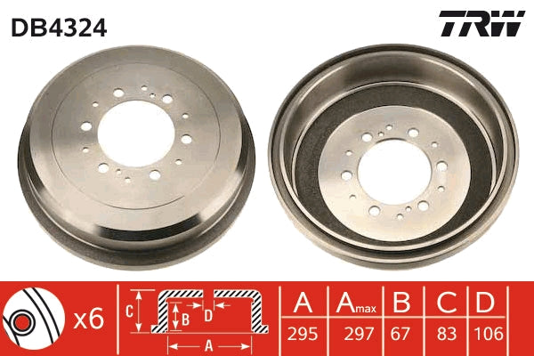 TRW MOTO DB4324 Brake Drum