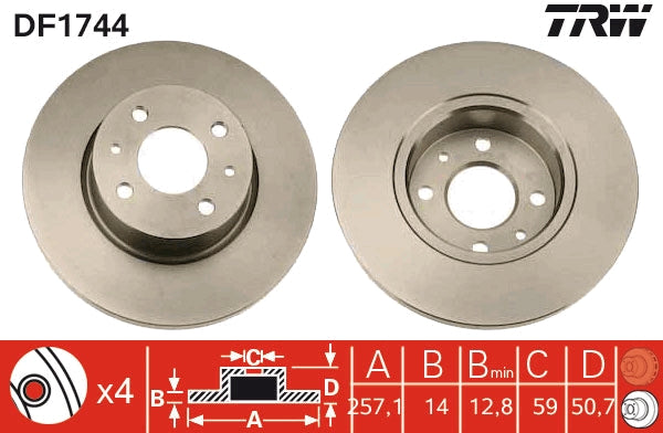 TRW MOTO DF1744 Brake Disc