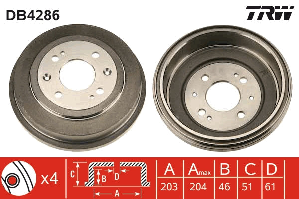 TRW MOTO DB4286 Brake Drum