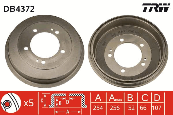 TRW MOTO DB4372 Brake Drum