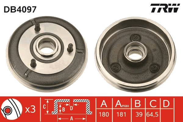 TRW MOTO DB4097 Brake Drum