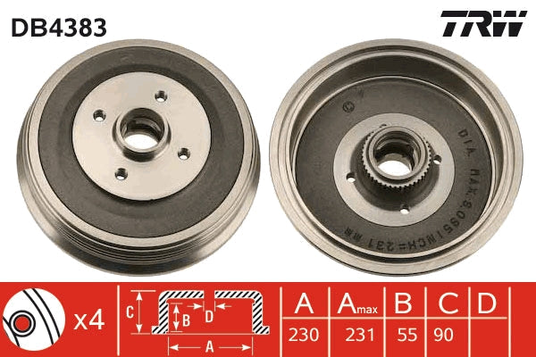 TRW MOTO DB4383 Brake Drum