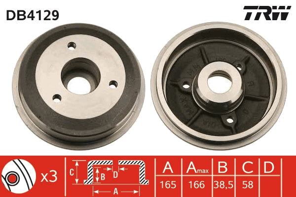 TRW MOTO DB4129 Brake Drum