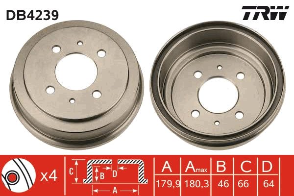 TRW MOTO DB4239 Brake Drum