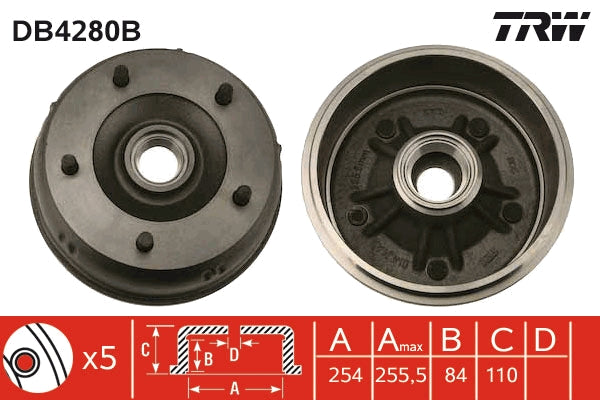 TRW MOTO DB4280B Brake Drum