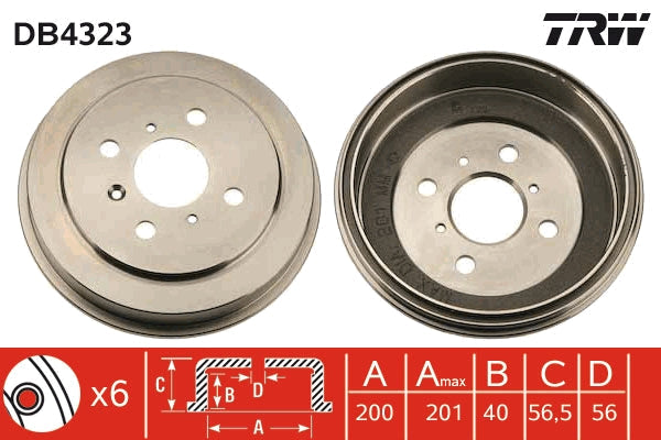 TRW MOTO DB4323 Brake Drum