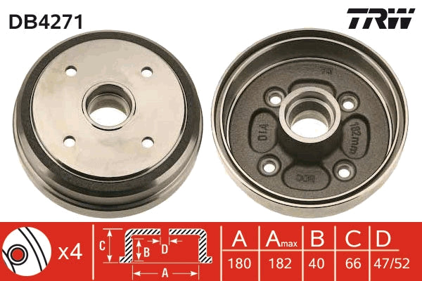 TRW MOTO DB4271 Brake Drum