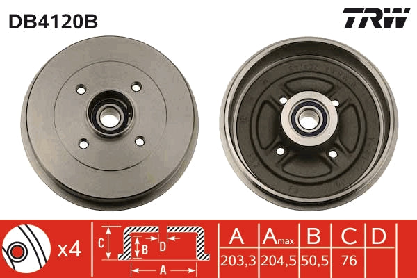 TRW MOTO DB4120B Brake Drum