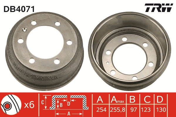 TRW MOTO DB4071 Brake Drum