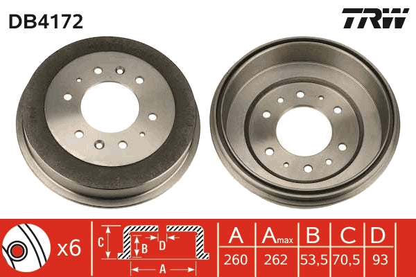 TRW MOTO DB4172 Brake Drum