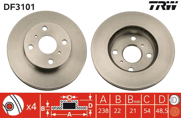 TRW MOTO DF3101 Brake Disc