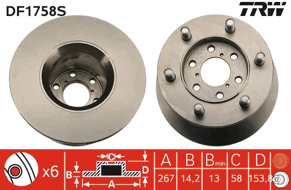 TRW MOTO DF1758S Brake Disc