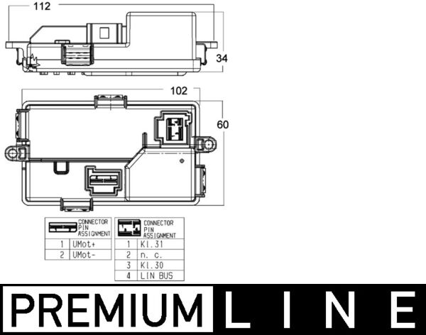 Mahle ABR68000P - Regulator, interior blower
