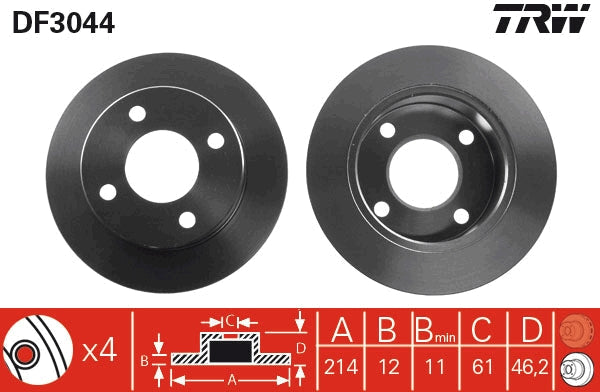 TRW MOTO DF3044 Brake Disc