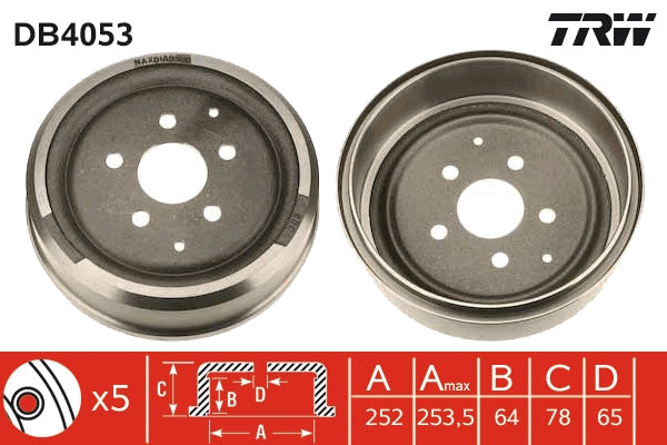 TRW MOTO DB4053 Brake Drum