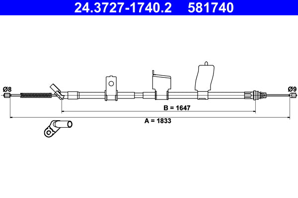 BOSCH 1987482629 Parking Brake Cable Pull