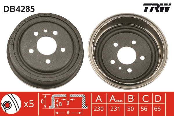 TRW MOTO DB4285 Brake Drum
