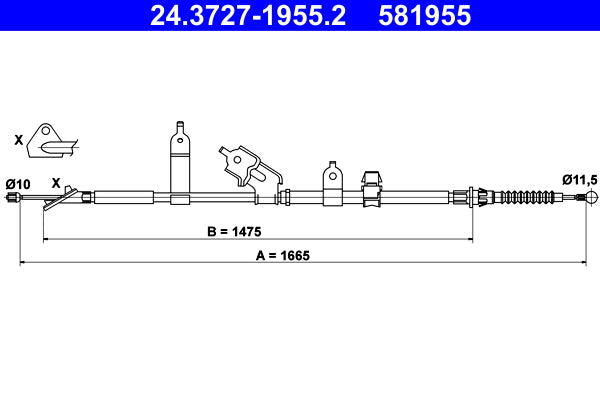 BOSCH 1987482302 Parking Brake Cable Pull