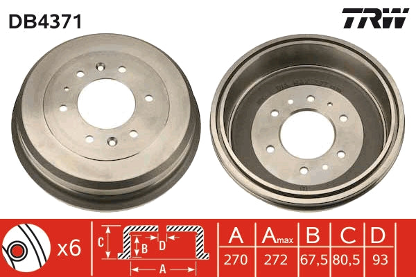 TRW MOTO DB4371 Brake Drum
