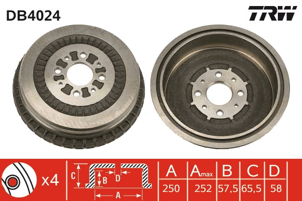 TRW MOTO DB4024 Brake Drum