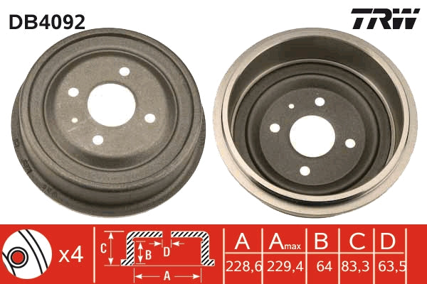 TRW MOTO DB4092 Brake Drum