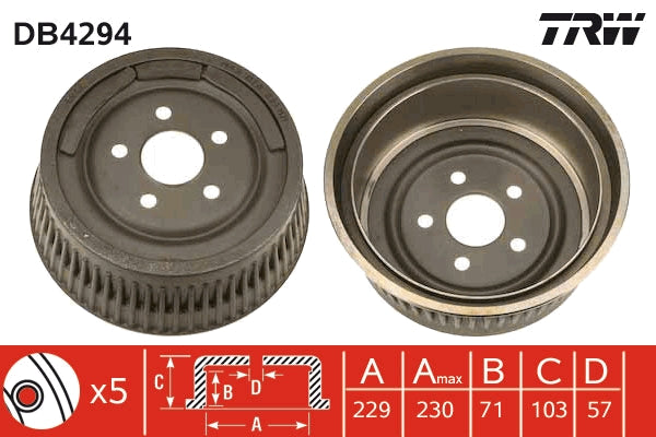 TRW MOTO DB4294 Brake Drum