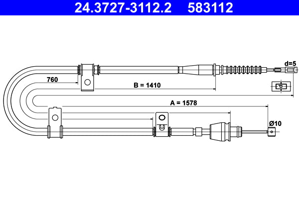 BOSCH 1987482301 Parking Brake Cable Pull