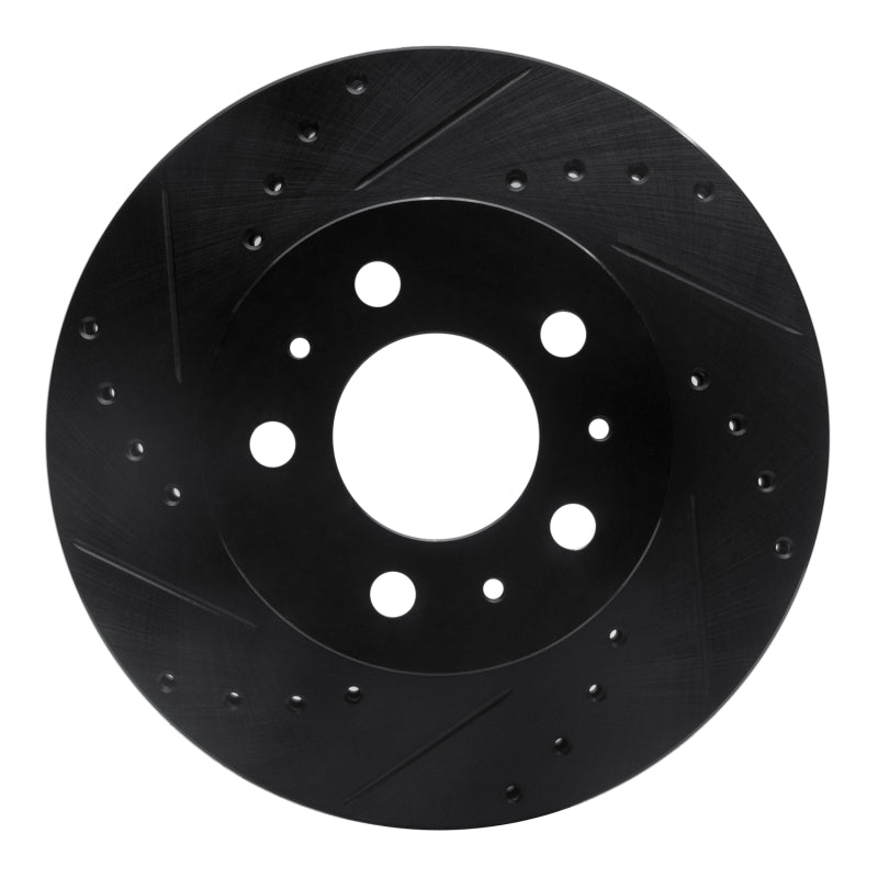 R1 Concepts R1 95-97 Ford Crown Victoria Front Left Drilled & Slotted Black Brake Rotor
