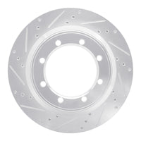 R1 Concepts R1 99-07 Ford E-350 Super Duty Rear Left Drilled & Slotted Silver Brake Rotor