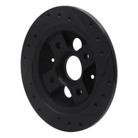 R1 Concepts R1 86-89 Acura Integra Rear Left Drilled & Slotted Black Brake Rotor