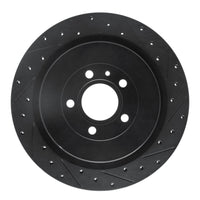 R1 Concepts R1 13-14 Ford Mustang Rear Right Drilled & Slotted Black Brake Rotor