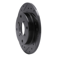 R1 Concepts R1 89-94 Suzuki Swift Rear Left Drilled & Slotted Black Brake Rotor