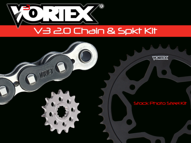 Vortex Racing V3 2.0 Chain and Sprocket Kit 3270-15,491AS-46,520RX3-108- Black