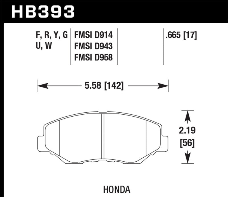 Hawk Performance Hawk 89/03-17 Honda Accord HPS 5.0 Front Brake Pads