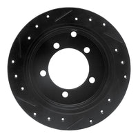 R1 Concepts R1 97-04 Mitsubishi DIAMANTE Rear Right Drilled & Slotted Black Brake Rotor