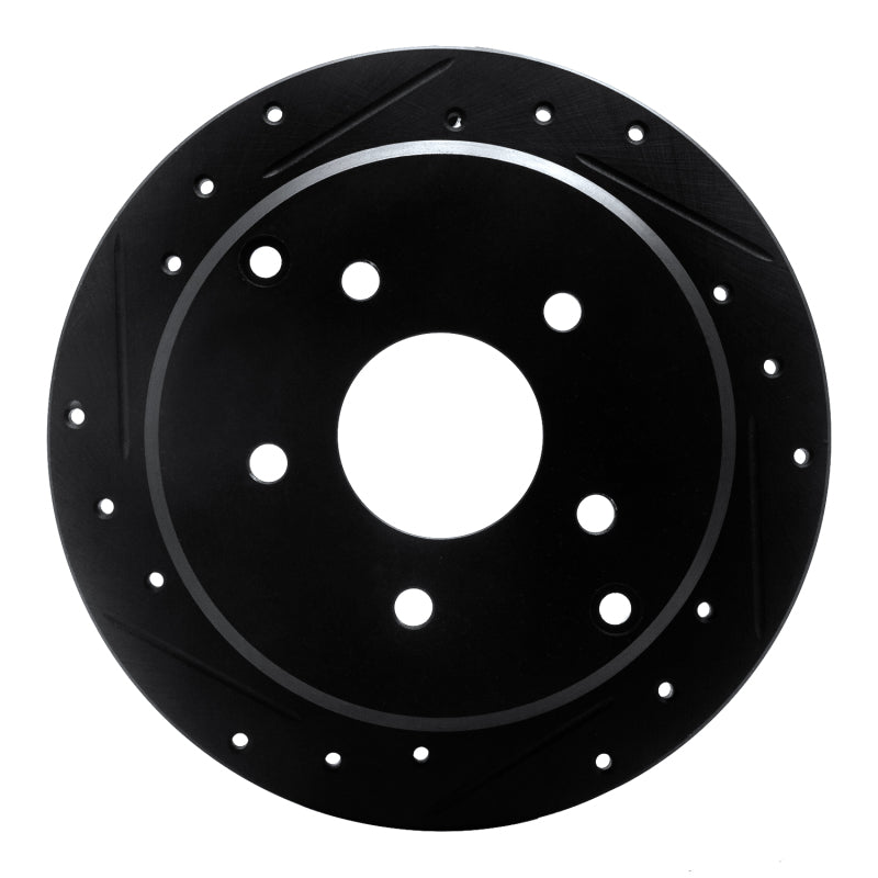 R1 Concepts R1 74-80 Ford Granada Front Left Drilled & Slotted Black Brake Rotor