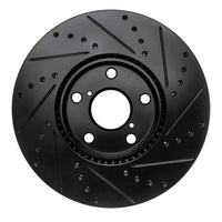 R1 Concepts R1 92-10 Lexus IS300 Front Left Drilled & Slotted Black Brake Rotor