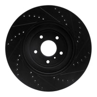 R1 Concepts R1 08-25 Infiniti QX70 Front Left Drilled & Slotted Black Brake Rotor