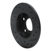 R1 Concepts R1 85-00 Audi 5000CS Turbo Quattro Rear Left Drilled & Slotted Black Brake Rotor