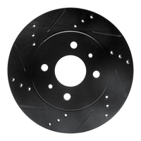 R1 Concepts R1 91-02 Saturn SL1 Front Left Drilled & Slotted Black Brake Rotor