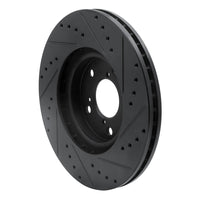 R1 Concepts R1 06-14 Honda Ridgeline Front Left Drilled & Slotted Black Brake Rotor